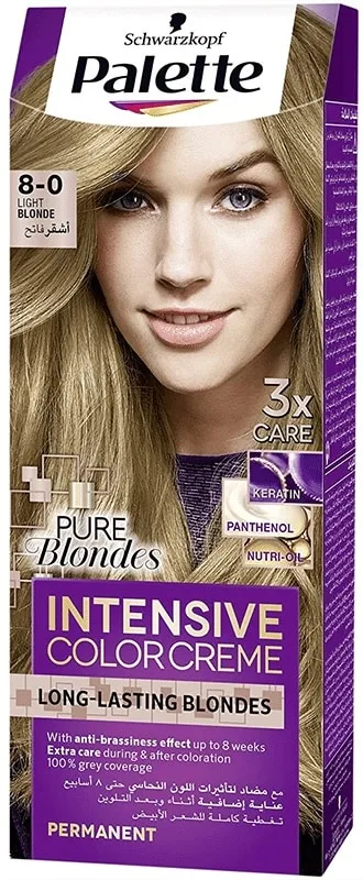 PALETTE ICC 8.0 Light Blonde 50ml &Free Hair dye kit bowl and brushes